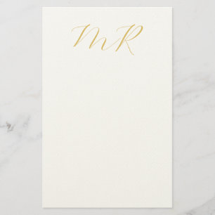Professionell Klassisk Monogram Minimalistisk Enke Brevpapper