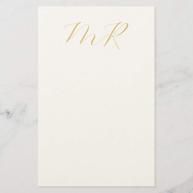 Professionell Klassisk Monogram Minimalistisk Enke Brevpapper (Framsida)
