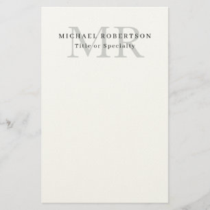 Professionell klassisk monogram minimalistisk enke brevpapper