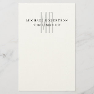 Professionell klassisk monogram minimalistisk enke brevpapper