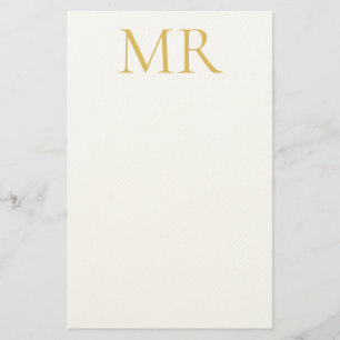 Professionell Klassisk Monogram Minimalistisk Enke Brevpapper