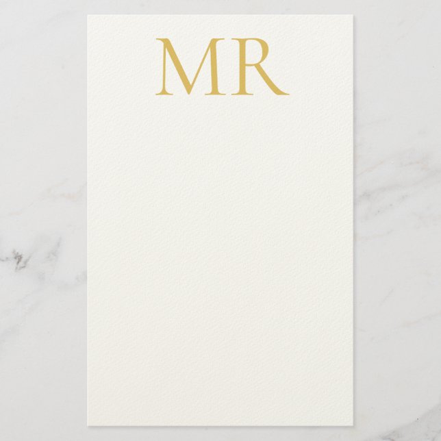 Professionell Klassisk Monogram Minimalistisk Enke Brevpapper (Framsida)