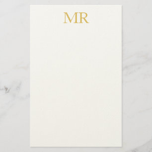 Professionell Klassisk Monogram Minimalistisk Enke Brevpapper