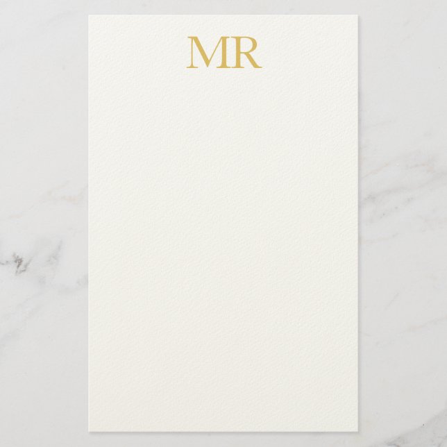 Professionell Klassisk Monogram Minimalistisk Enke Brevpapper (Framsida)