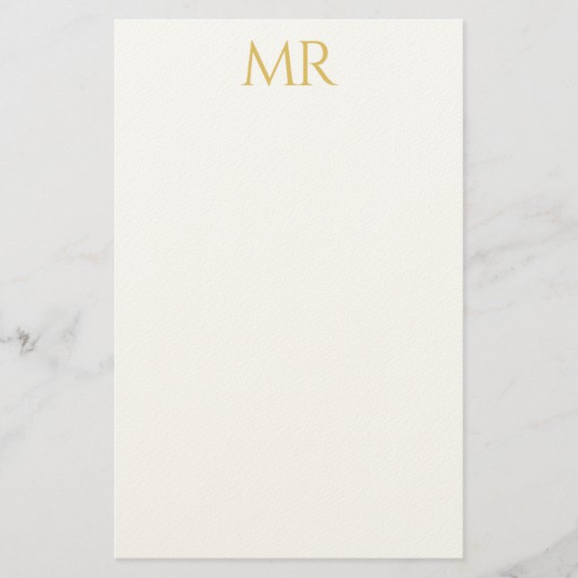 Professionell klassisk monogram minimalistisk enke brevpapper (Framsida)