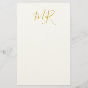 Professionell klassisk monogram minimalistisk enke brevpapper