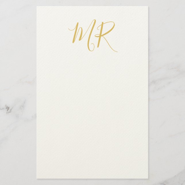 Professionell klassisk monogram minimalistisk enke brevpapper (Framsida)
