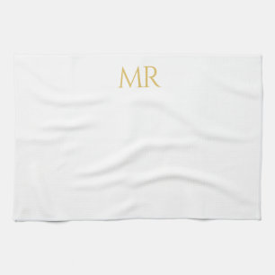 Professionell Klassisk Monogram Minimalistisk Enke Kökshandduk