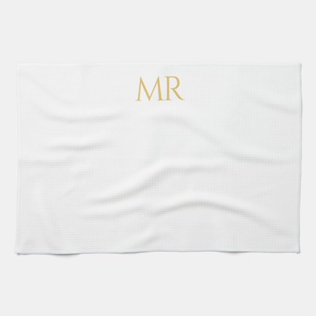 Professionell Klassisk Monogram Minimalistisk Enke Kökshandduk (Horisontell)