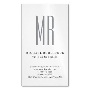 Professionell Klassisk Monogram Minimalistisk Enke Magnetiska Visitkort