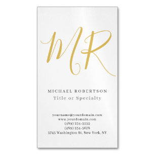 Professionell Klassisk Monogram Minimalistisk Enke Magnetiska Visitkort