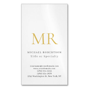 Professionell Klassisk Monogram Minimalistisk Enke Magnetiska Visitkort