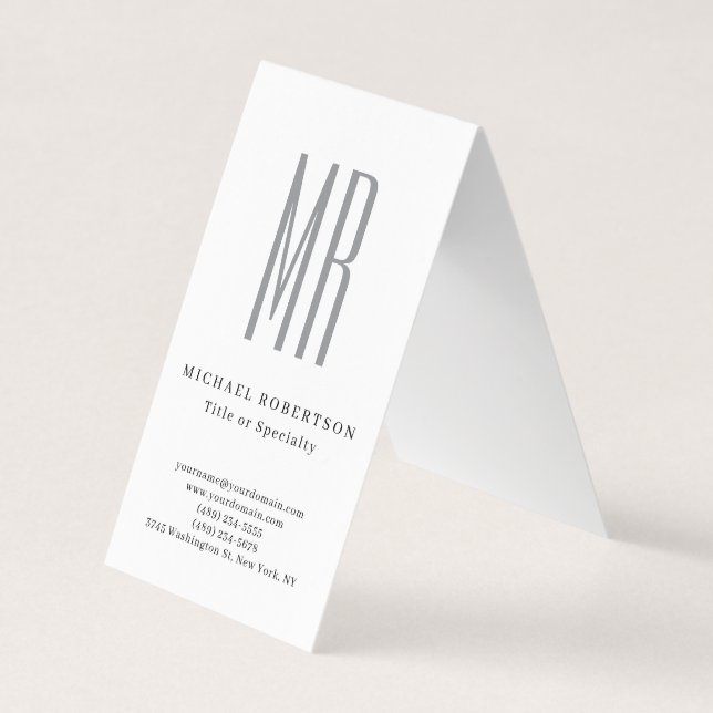 Professionell Klassisk Monogram Minimalistisk Enke Visitkort (Framsida)