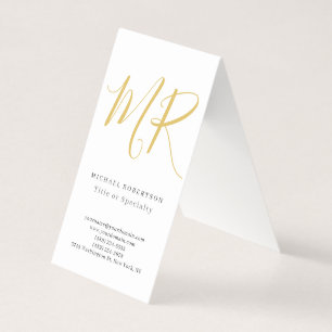 Professionell Klassisk Monogram Minimalistisk Enke Visitkort
