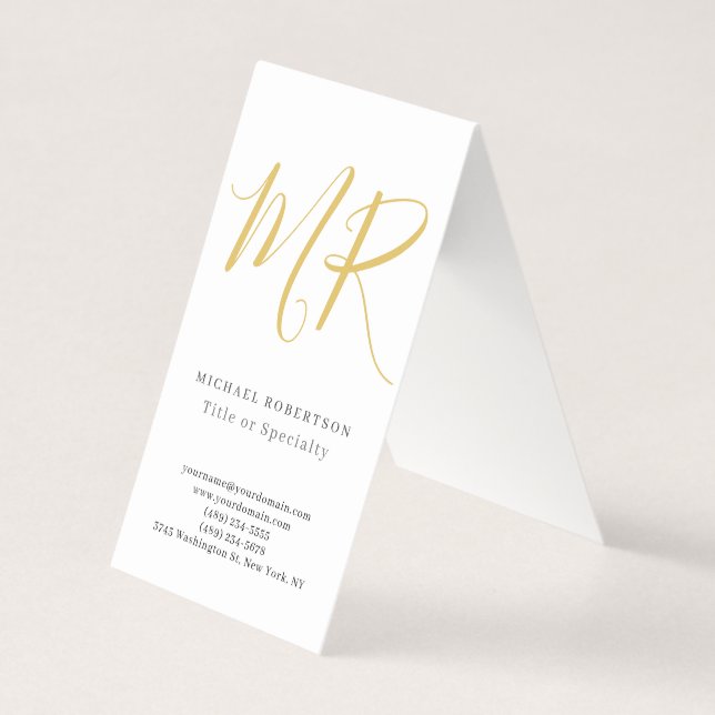 Professionell Klassisk Monogram Minimalistisk Enke Visitkort (Framsida)