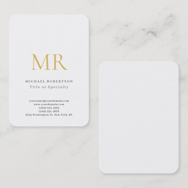 Professionell Klassisk Monogram Minimalistisk Enke Visitkort (Fram/baksida)