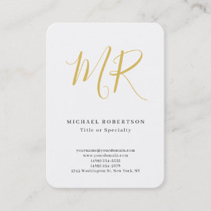 Professionell Klassisk Monogram Minimalistisk Enke Visitkort
