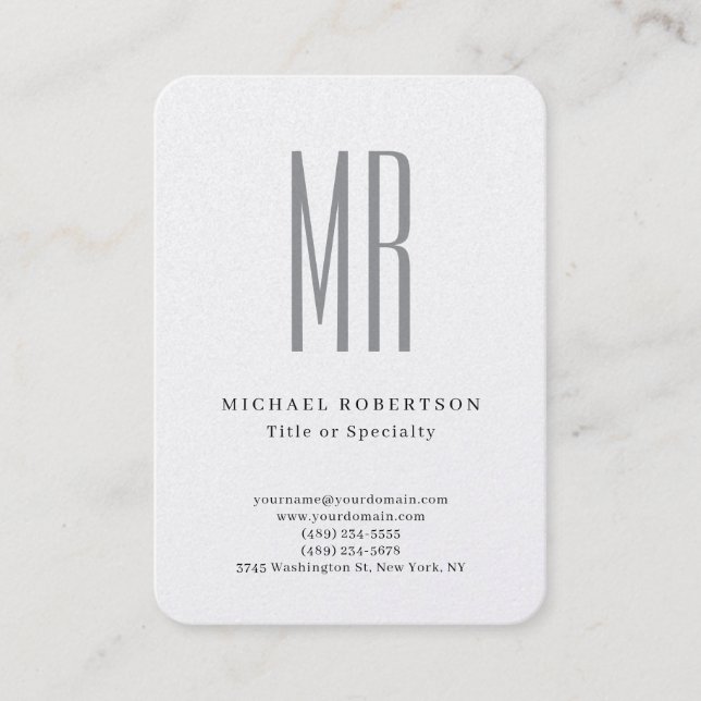 Professionell Klassisk Monogram Minimalistisk Enke Visitkort (Framsida)
