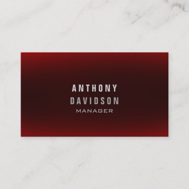 Professionell Klassisk Röd Manager Affärskort Visitkort (Framsida)
