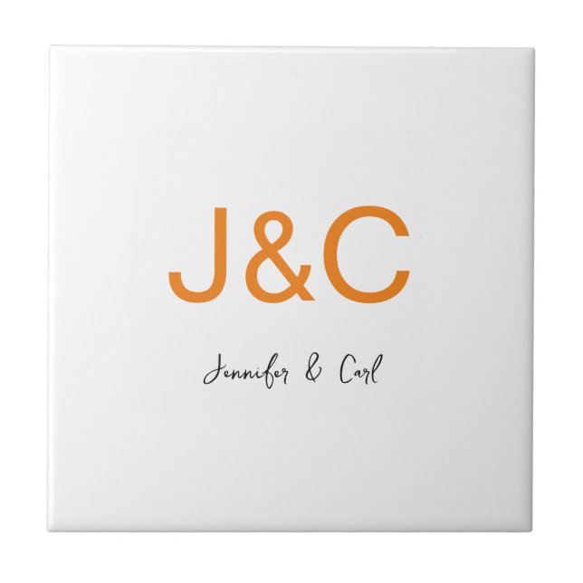 Professionell Klassiskt monogram - minimalistiskt  Kakelplatta (Framsidan)