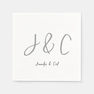 Professionell Klassiskt monogram - minimalistiskt  Pappersservett