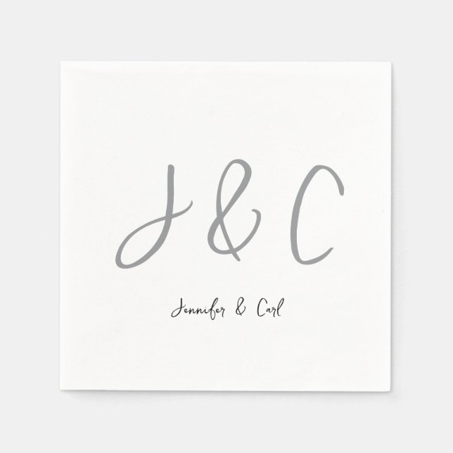 Professionell Klassiskt monogram - minimalistiskt  Pappersservett (Framsidan)