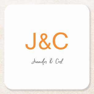 Professionell Klassiskt monogram - minimalistiskt  Underlägg Papper Kvadrat
