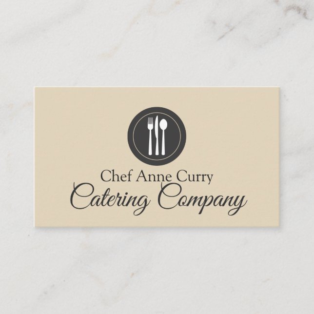Professionell kock cateringfirma visitkort (Framsida)