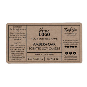 Professionell Kraft Soy Candle-etiketter Fraktsedel