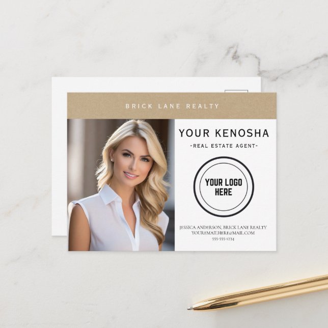 Professionell kraftpapper Din stad Fastigheter  Vykort (Fram/Back In Situ)