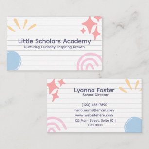 Professionell Kreativ Cheerful Children Cute Clean Visitkort