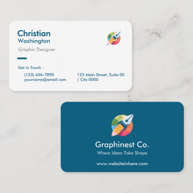 Professionell Kreativ Graphinest Co Designer Snygg Visitkort (Fram/baksida)