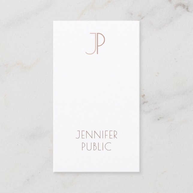 Professionell Kreativ Monogram Design Modern Plain Visitkort (Framsida)