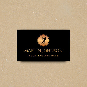 Professionell Lacrosse Coach Guld Black Logotyp Sp Visitkort