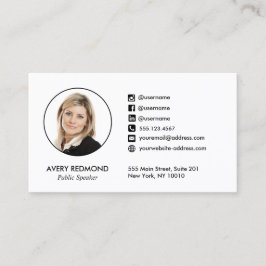 Professionell Lägg till bild Social-medieikon Visitkort