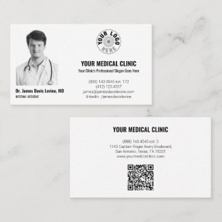 Professionell läkarfoto & logotyp, QR-kod Visitkort