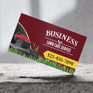 Professionell Landscaping & Gräsmatta Care Red Visitkort