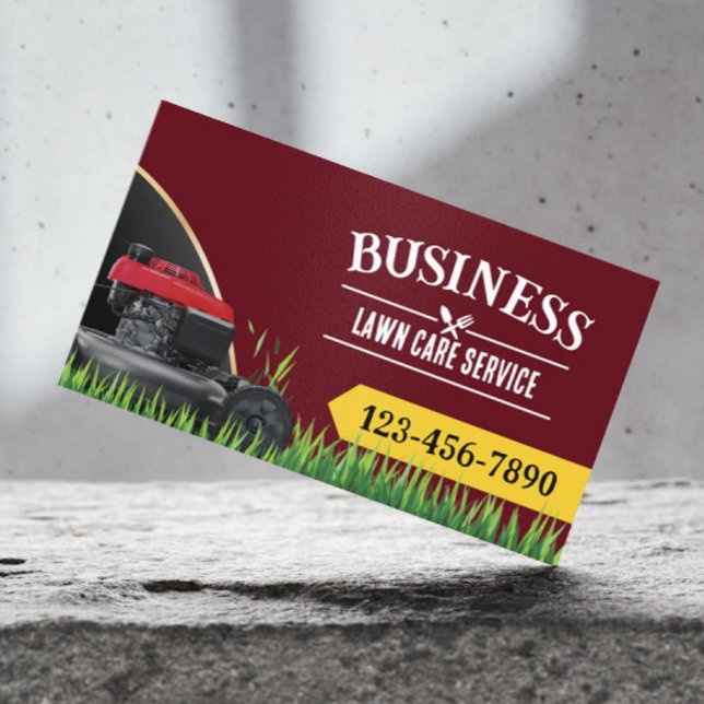 Professionell Landscaping & Gräsmatta Care Red Visitkort (Skapare uppladdad)
