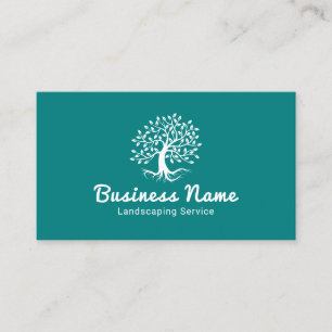 Professionell Landscaping Gräsmatta Care Träd Logo Visitkort