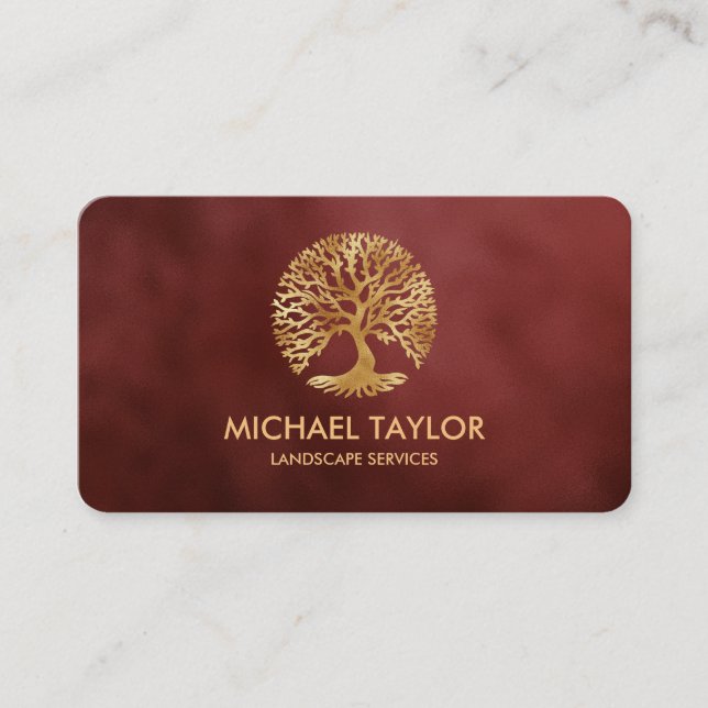 professionell Landskap träd och gräsmatta Visitkort (Framsida)