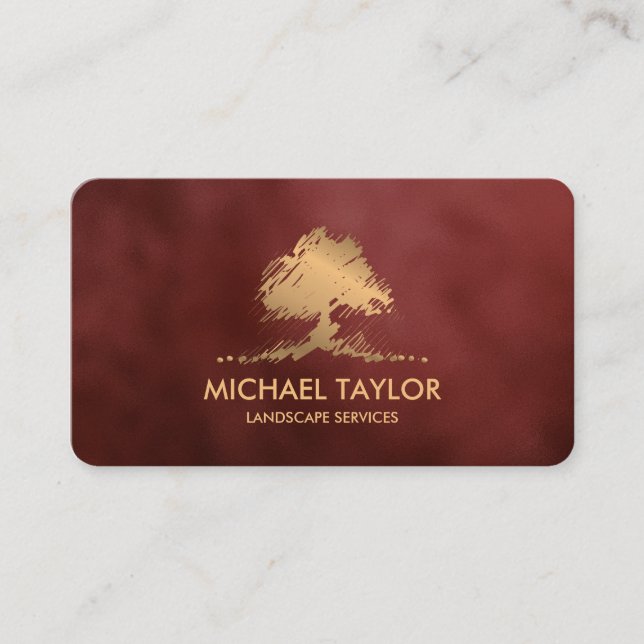 professionell Landskap träd och gräsmatta Visitkort (Framsida)