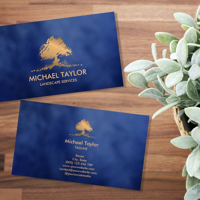 professionell Landskap träd och gräsmatta Visitkort (Skapare uppladdad)