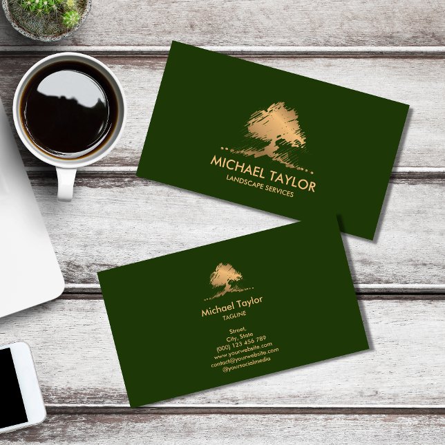 professionell Landskap träd och gräsmatta Visitkort (Skapare uppladdad)