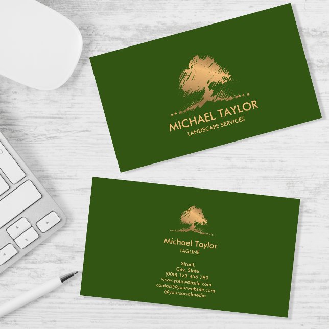professionell Landskap träd och gräsmatta Visitkort (Skapare uppladdad)