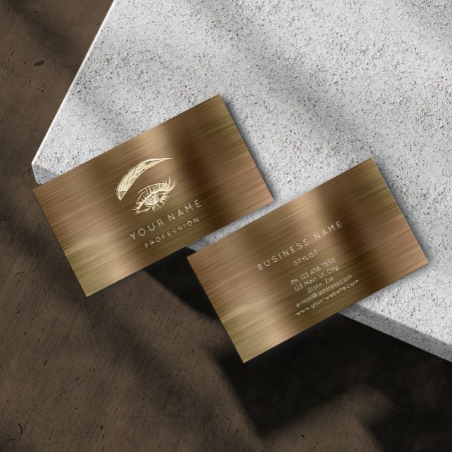 Professionell Lash Brows Makeup Golden Öga Brown Visitkort (Skapare uppladdad)