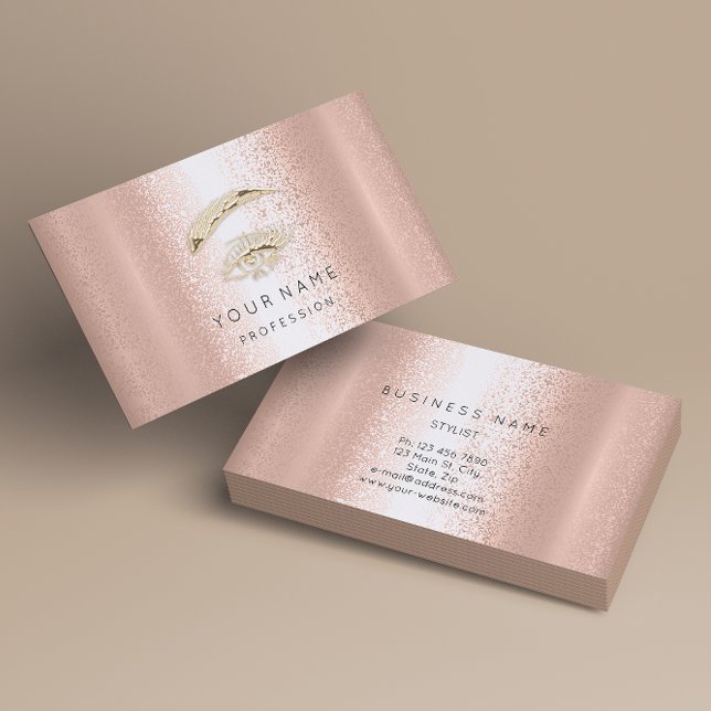 Professionell Lash Brows Makeup Golden Öga Ro Visitkort (Skapare uppladdad)