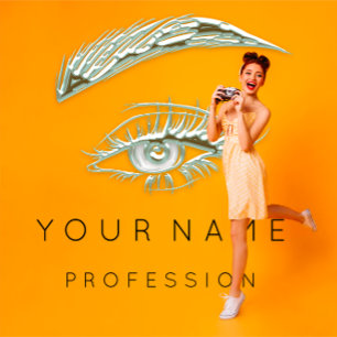 Professionell Lash Brows Makeup Logotyp Blue Aqua Visitkort