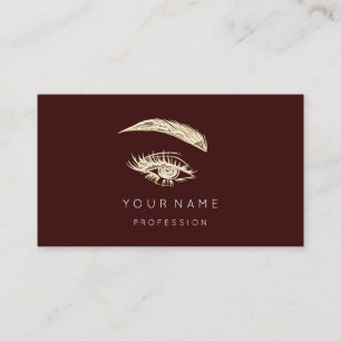 Professionell Lash Brows Makeup Logotyp Guld maroo Visitkort