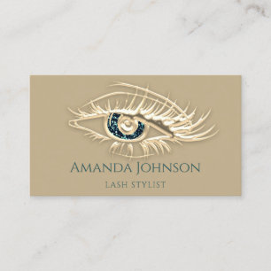 Professionell Lash Brows Makeup Logotyp Guld Musta Visitkort