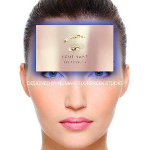 Professionell Lash Brows Makeup Logotyp Guld Ro QR Visitkort
